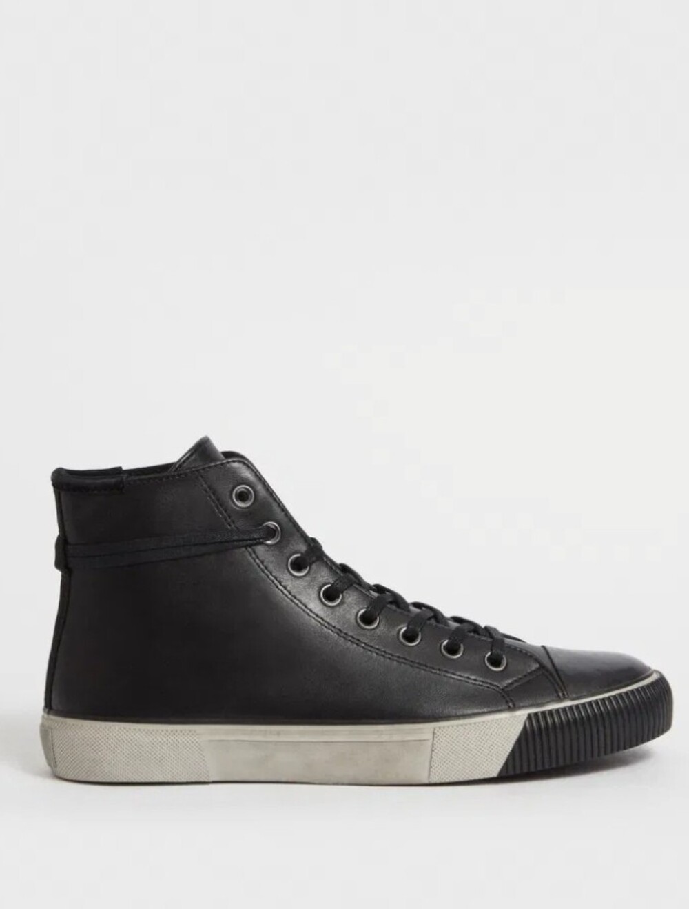 ALLSAINTS Mens Black Osun Leather High Top Lace Up Sneakers